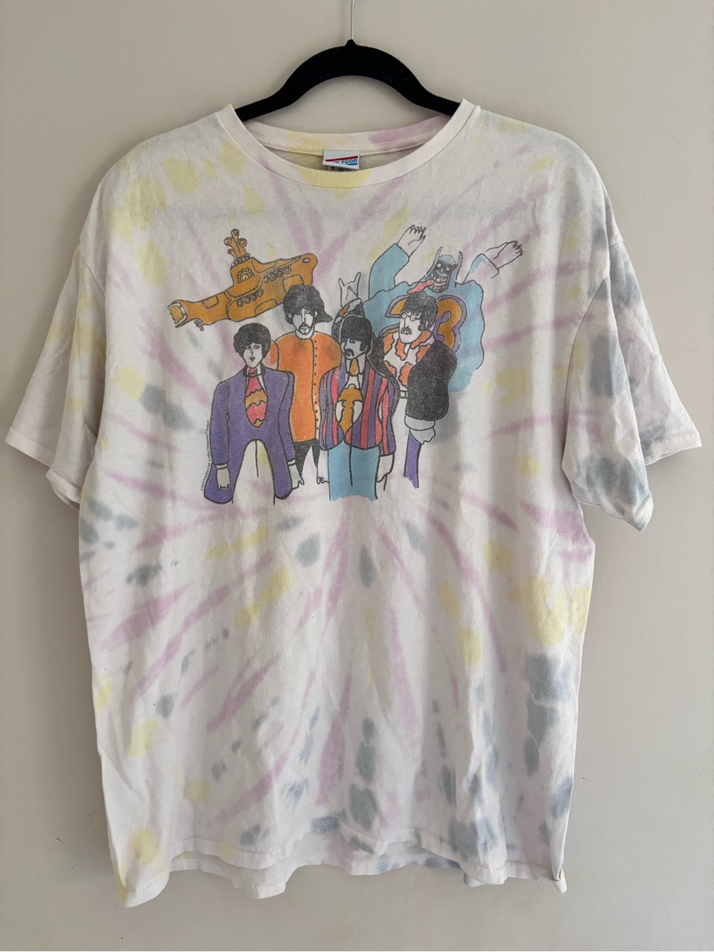 Tie-Dye Pastel Graphic Beattles T-Shirt
